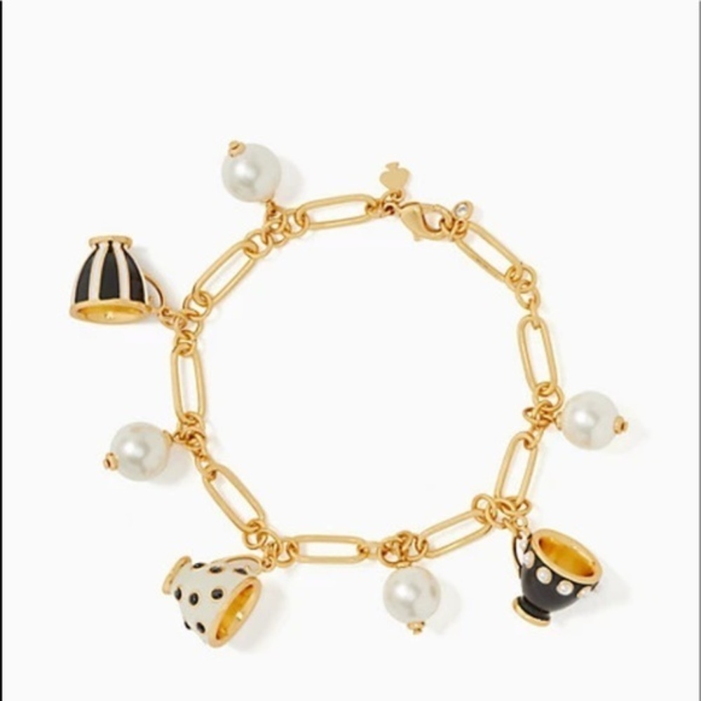 Kate Spade alice in wonderland teacup charm bracelet